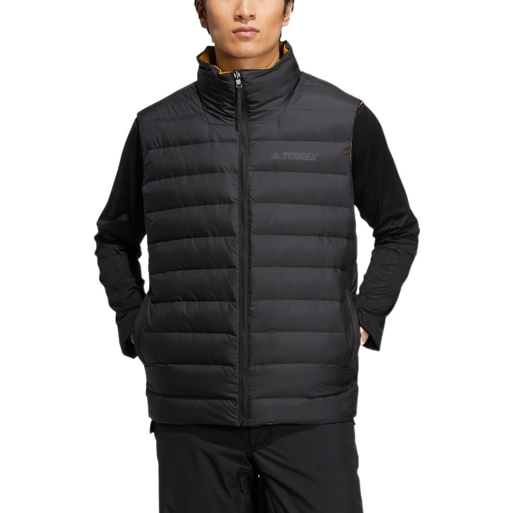 adidas Terrex Voyg Rev Gd V Logo Print Reversible Zip-Up Collar Down Vest Unisex Vests Black HN2022