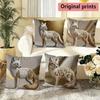 Luxury Gold Fox Print Pillow Covers Pattern Cushion Cover Suitable for Sofa Bedroom Car Pillow Cover