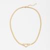 1 PC Zinc Alloy Heart Cuban Chain Necklace For Women, Vintage Statement Choker Jewelry