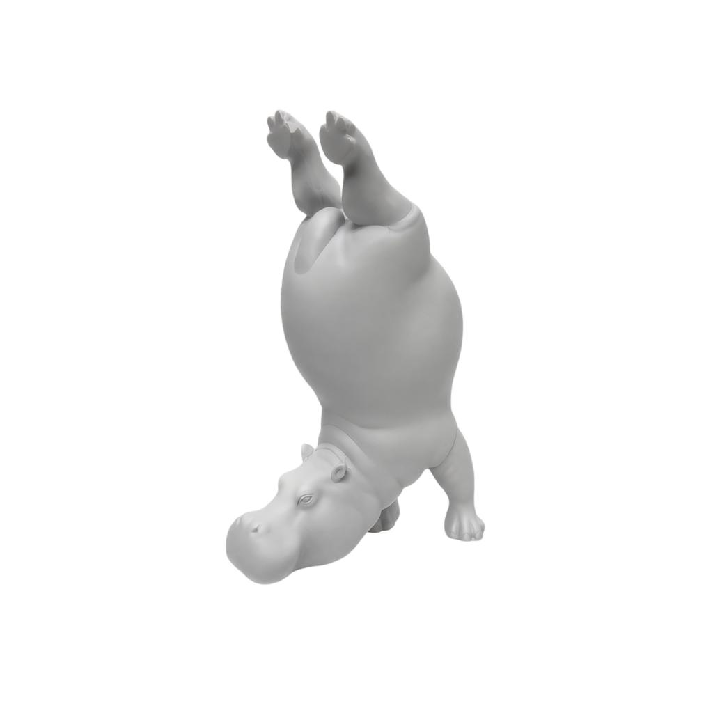 Hippo Bookends Resin Yoga Hippo Bookend for Books, Desk Decor, Statue