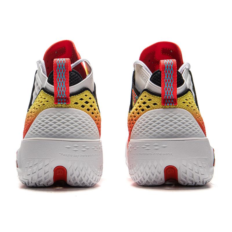 Li Ning BadFive 5 Basketballschuhe Herren Mittelhoch Gelb Weiß Rot ABFV025-8