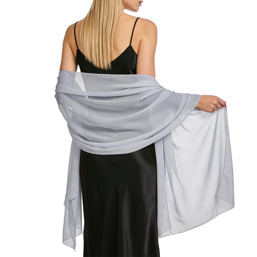 Elegante Sciarpa Leggera in Chiffon Trasparente Coprispalle da Sera per Donna Sciarpa Lunga Morbida per Matrimoni Eventi Formali Feste
