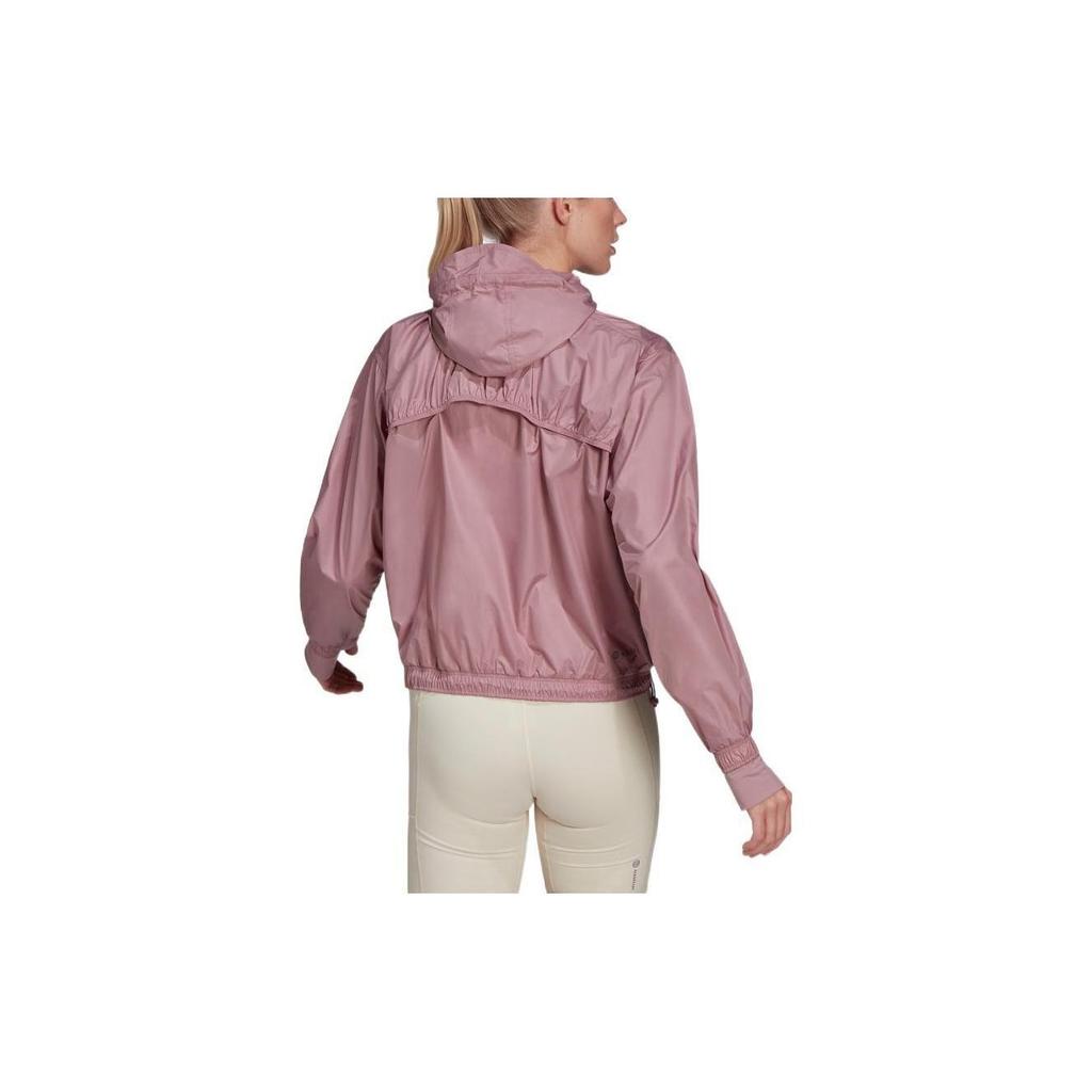 Adidas Μονόχρωμο αθλητικό γυμναστήριο με κουκούλα Γυναικεία εξωτερικά ενδύματα Magic-Pink HD9548