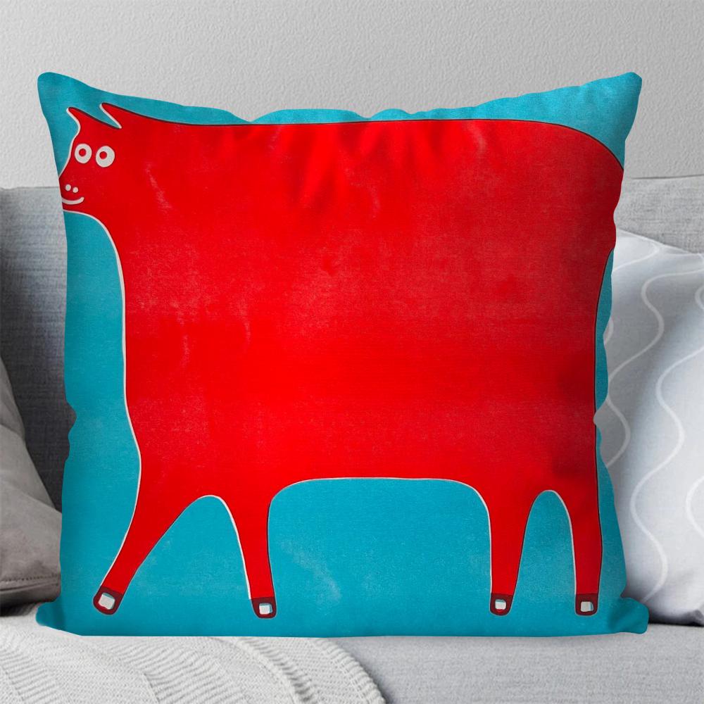 David Shrigley Kunst Malerei Kissenbezug Quadratisches Kissen Schlafzimmer Sofa Freizeit Komfort Kissen Auto Wohnzimmer Heimdekoration 40X40