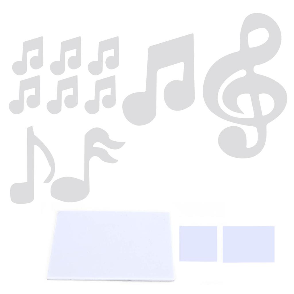 Music Note Wall Sticker DIY Innovative Embossed Decals Home Bedroom Background DecorationSilver