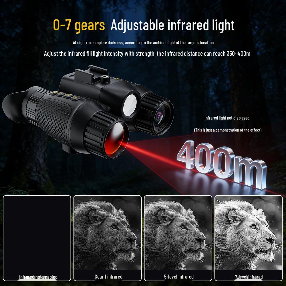 Binocolo Digitale HD con Visione Notturna 3D Montato sulla Testa e Fotocamera per Telescopio