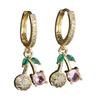 Practical Cherry Dangle Earrings Pendant Earrings Copper Texture Ear Jewelry Suitable for Fashion Individual Present