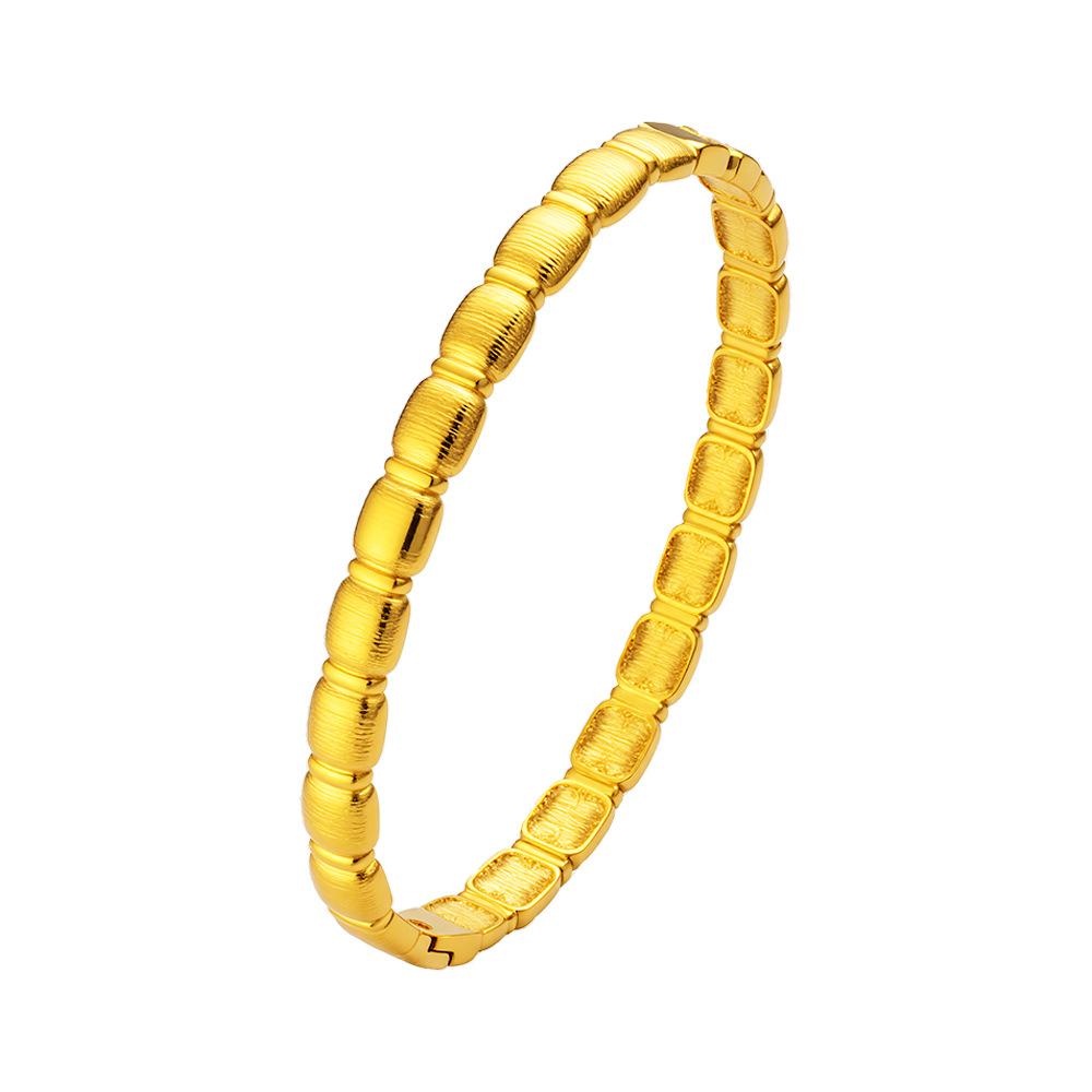 Open Bracelet Gold Bean Dot Electroplating 18K Real Gold Does Not Fade, Bamboo Bracelet Jewelry