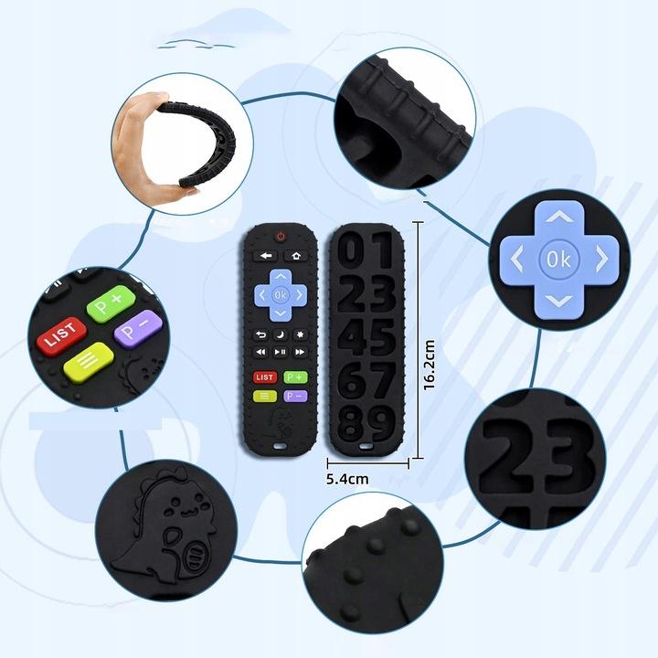 Ząbkowanie zabawki do żucia gryzak dla niemowląt pilot czerń kolor