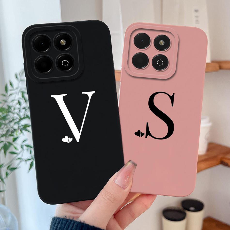 For Honor X6B Plus Case Simple Heart Letters Soft Liquid Silicone Phone Housing For Honor X6 B X6b+ Full Protection Back Covers
