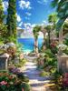 5D DIY Diamond Mosaic Seaside Needlework Painting Garden Cross Stitch Diamond Embroidery Landscape Decor For Home
