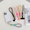 Universal Braided Short Mobile Phone Lanyard Strap Hanging Chain Ring Silicone Cord with Patch Wrist Strap Cell Phone Detachable