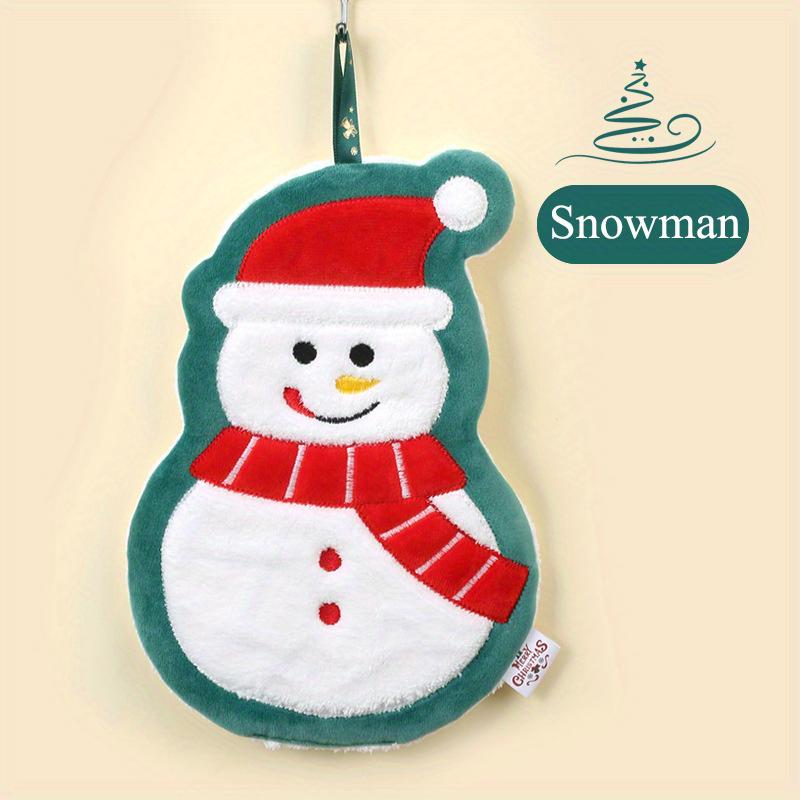 Cute Christmas Hanging Towel For Baby, Coral Fleece Quick-drying Fingertip Towel for Kids, Soft Towel With Hanging Loop