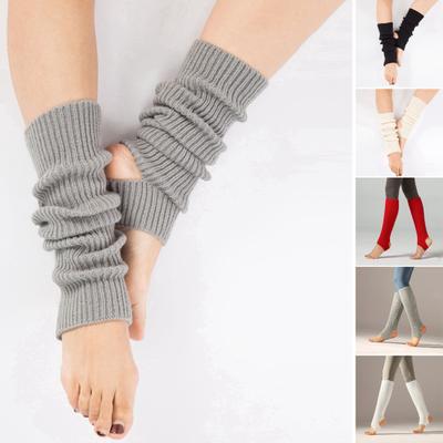 2 Pairs Ballet Leg Warmers with Heel Hole Knitted Winter Extra Soft Long