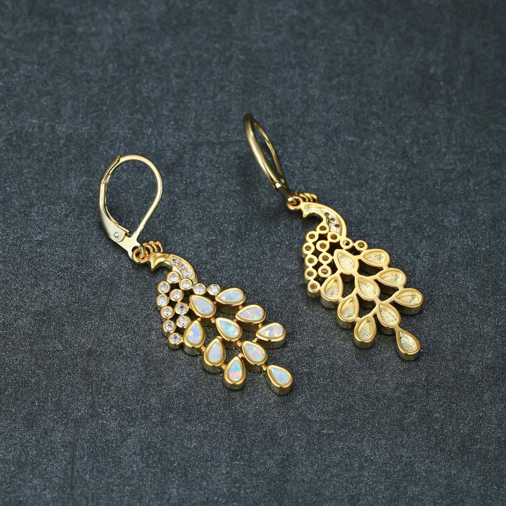 Vintage Pendler Gold Vintage Pfau Lange Ohrringe Elegant