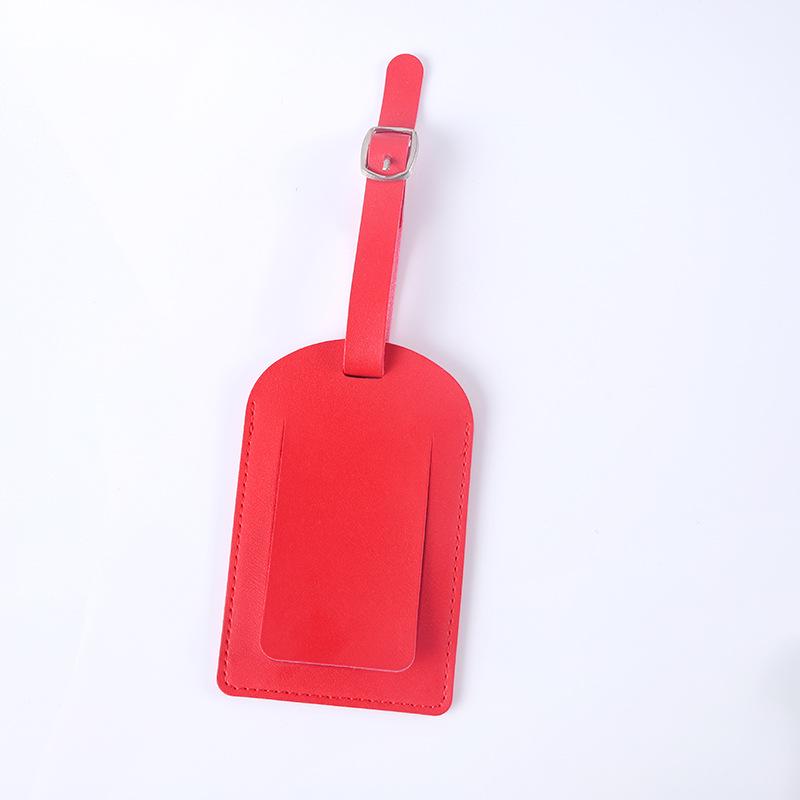 Anti-Lost Leather Luggage ID Tag with Boarding Pass Holder