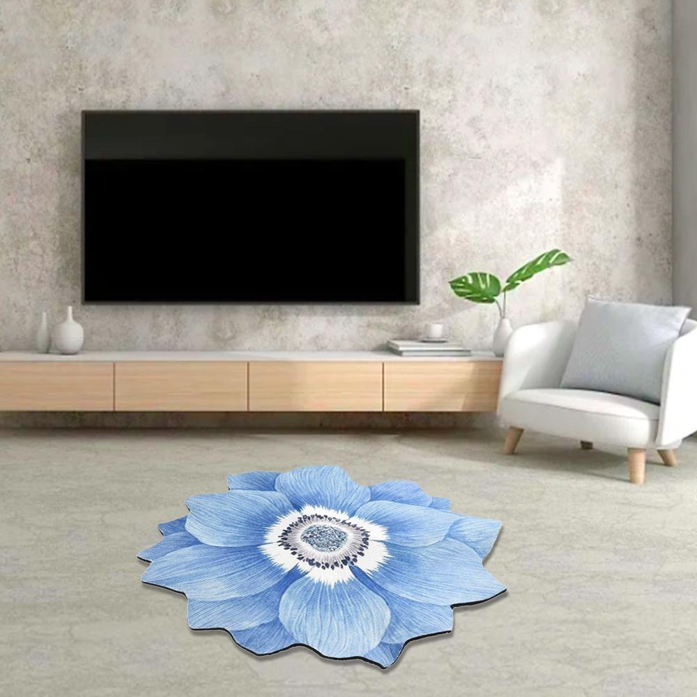 Pastoral Lotus Floor Mat Special-shaped Door Gasket Flower Carpet Living Room Tea Table Bedside