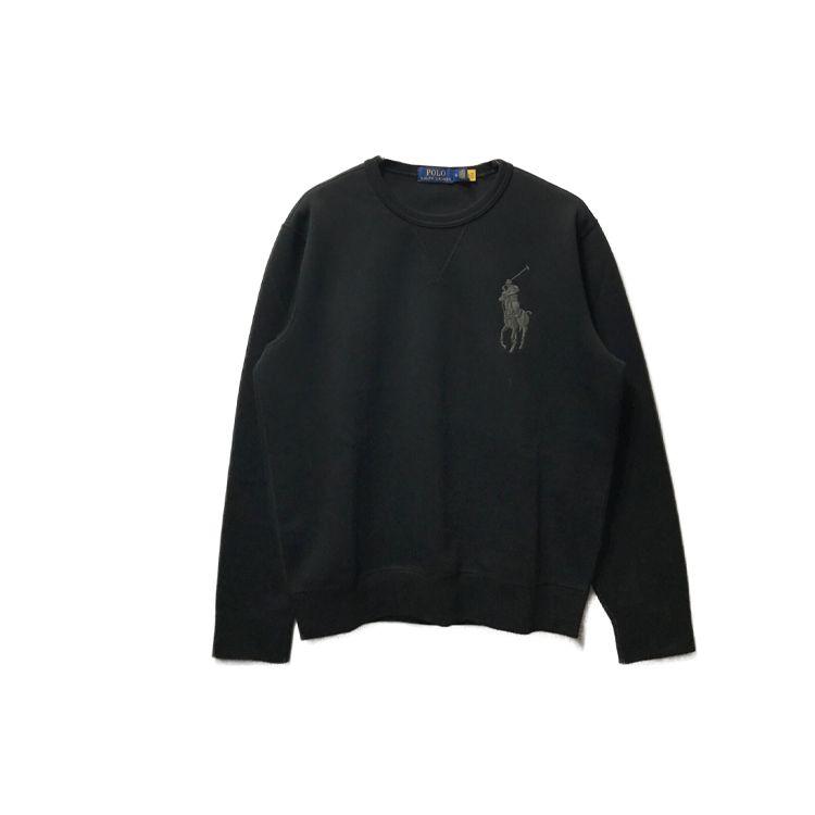 

Polo Ralph Lauren Логотип Принт Однотонный Круглый вырез Длинный рукав Толстовка Мужская толстовка Черный 710883342-010 S