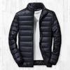 Men Cotton Coat Stand Collar Long Sleeve Zipper Closure Lightweight Jacket