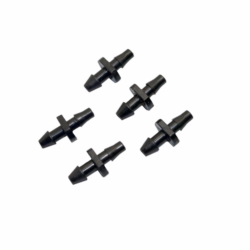 50 buc. conector ghimpat de 1/8" cu două căi Folosit pentru a îmbina țevile noastre de țeavă de apă de 3/5 mm împreună furtun de grădină de 3/5 mm