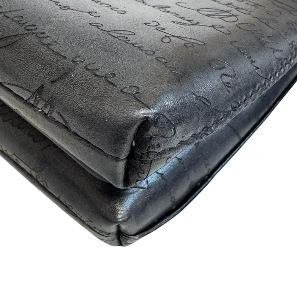 Berluti Pouch Clutch bag Calligraphy leather Tercio Pouch business bag black leather Used