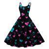 Women's  Print Sexy Off-The-Shoulder Punk Vintage Dress