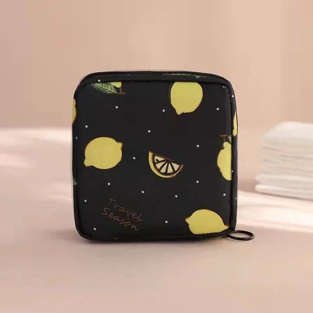 

Girls diaper and napkin storage pouch, nylon sanitary pads organizer bag, coin purse jewelry case, credit card zip wallet чёрный