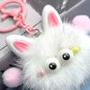 Cute Plush Fur Ball Keychain Unique Briquette Pendant Novelty Fluffy Keys Bag Charm Trendy Bag Accessory