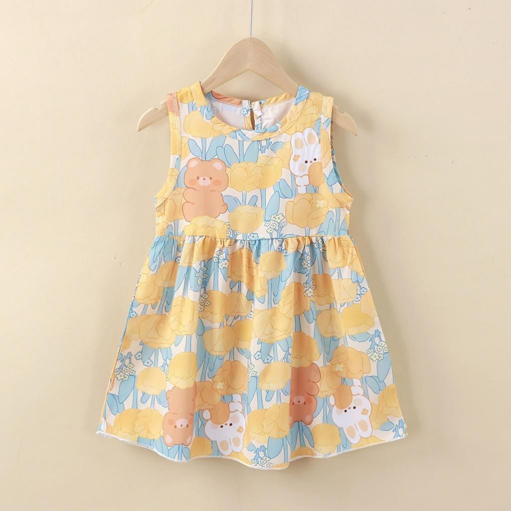 Girls' Summer Dresses, A-line, Western Style, Cute Princess Dresses, Big Children's Class A Skirts, Children's Clothing