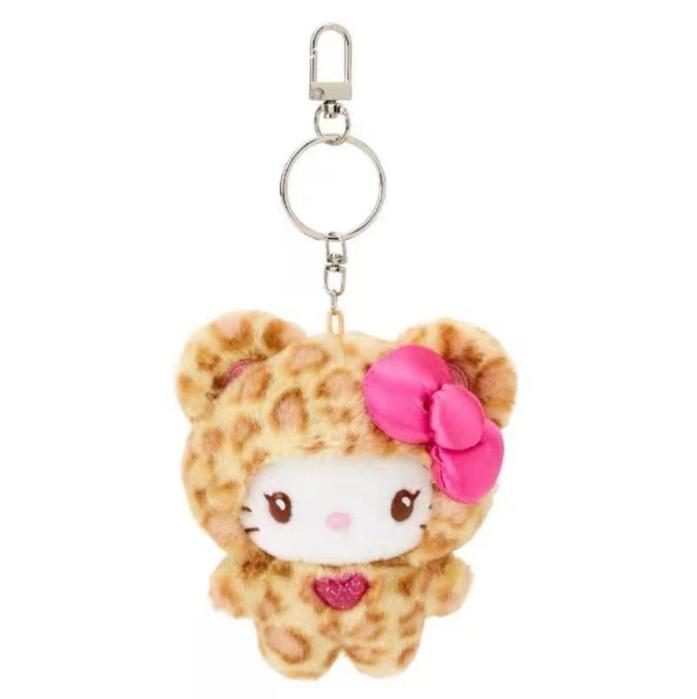 Hello Kitty Kuromi Leopard Print Bear Series Plush Doll Pendant Keychain Cartoon Backpack Plushs Pendant Toys Kid Gifts