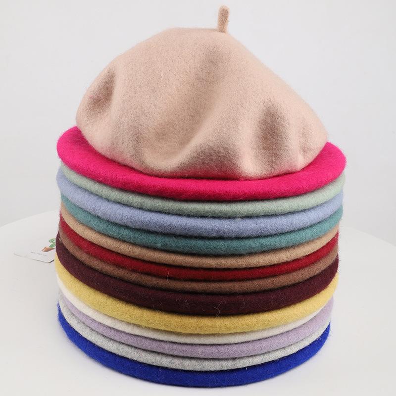 Wool Baby Girl Hat Winter Autumn Kids Beret Hat for Girls Accessories Fashion Baby Cap Infant Stuff 1-4Y