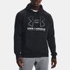 Under Armour Project Rock Johnson Series Front Logo Print Knitted Drawstring Hoodie Men hoodies Black 1366724-001