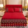 Luxury Winter Crystal Velvet Thicken Quilted Bedspread King Queen Size Flannel Bed Skirt Not Including Pillowcase
