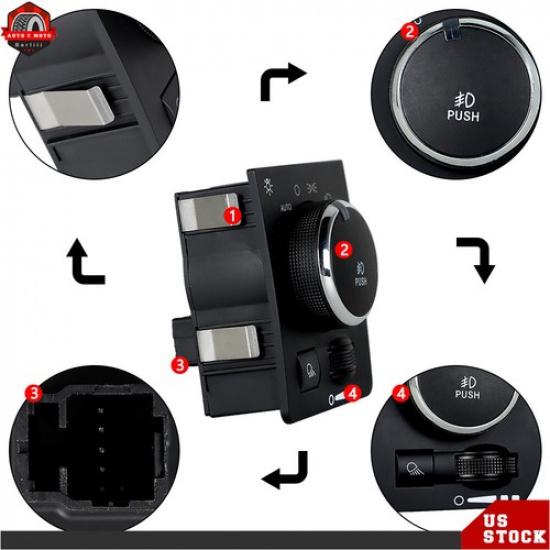 1PC For Dodge Ram 1500 2500 3500 4500 5500 13-21 HeadLight Lamp Fog Lamp Switch