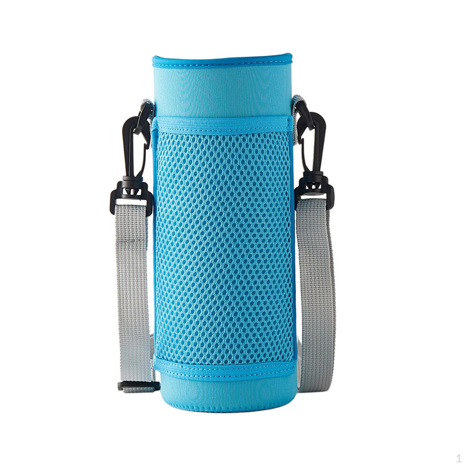 

Сумка для бутылки с водой с регулируемой ручкой для приключений на свежем воздухе синий
