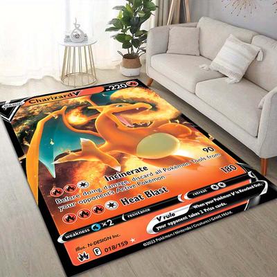 15 veľkostí Koberce s potlačou Pokémon Karta Charizard pre obývaciu izbu, spálňu, detskú izbu, bytový dekor, kusový koberec, poťah na pohovku, rohožka do predsiene