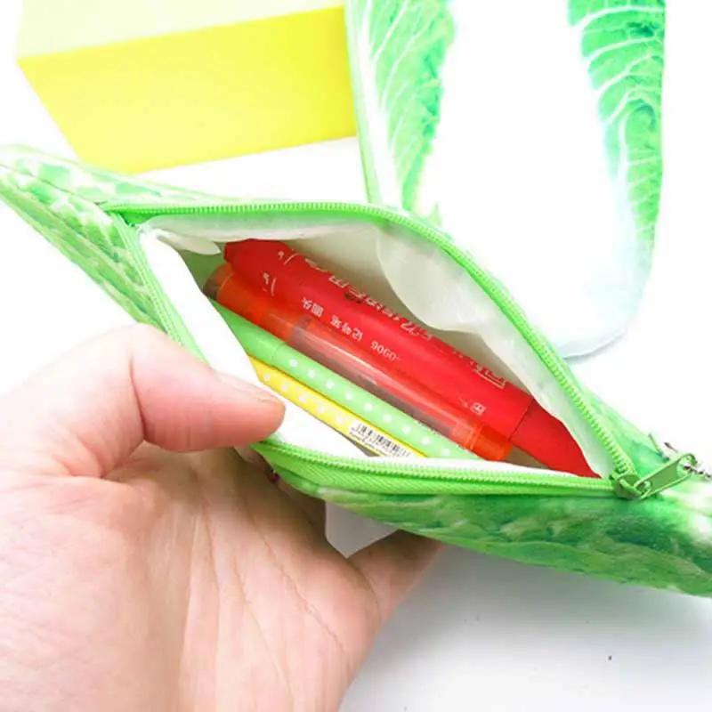 Funny Stationery Pencil Bag Cosmetic Bag Pencil Case Useful Fruit Vegetable Office School Supplies Plush Pencil Box Students Kid