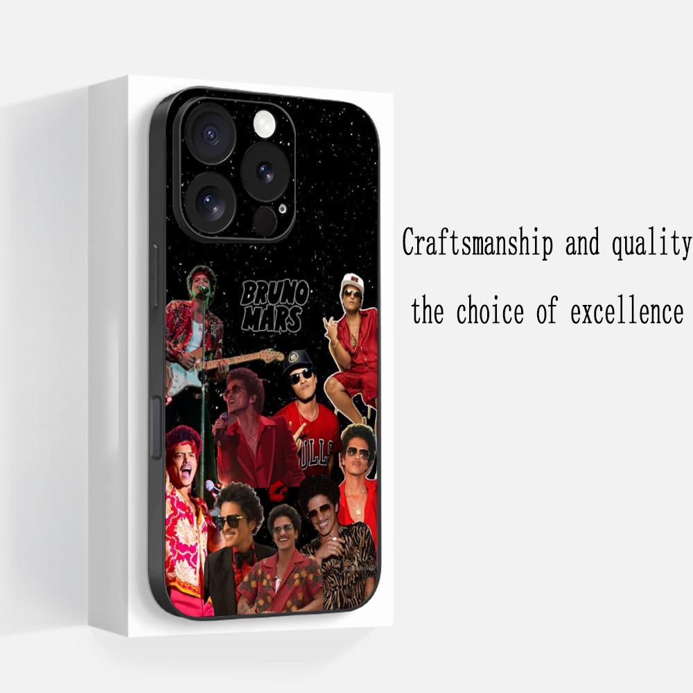 

Bru-no cool man singer poster design Phone Case For iPhone 17 16 e 15 14 13 12 Plus Mini Pro Max Soft black Shockproof Cover iPhone Air