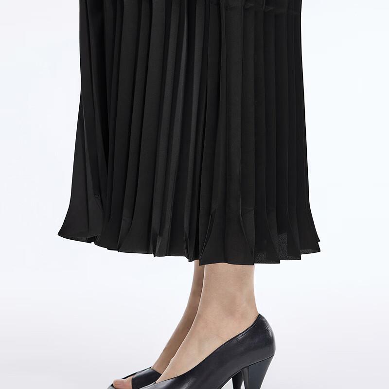 JNBY Pleated Sleeveless V-Neck Maxi Dress