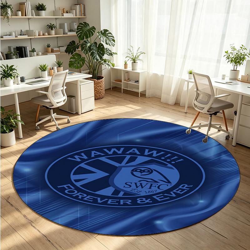 Sheffield Wednesday Printed Round Crystal Velvet Rug Soft Non Slip Floor Carpet For Bedroom Holiday Gift