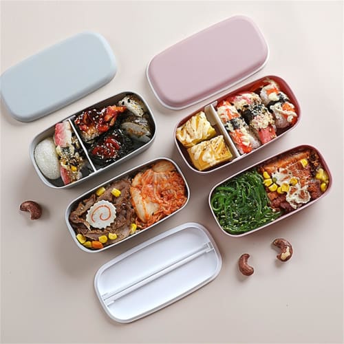Japanese-style Bento Box, 500ml Large Capacity, Insulated, Includes Dishware, Chopsticks, Airtight, Leakproof, Portable, Microwave-Safe, Perfect for C