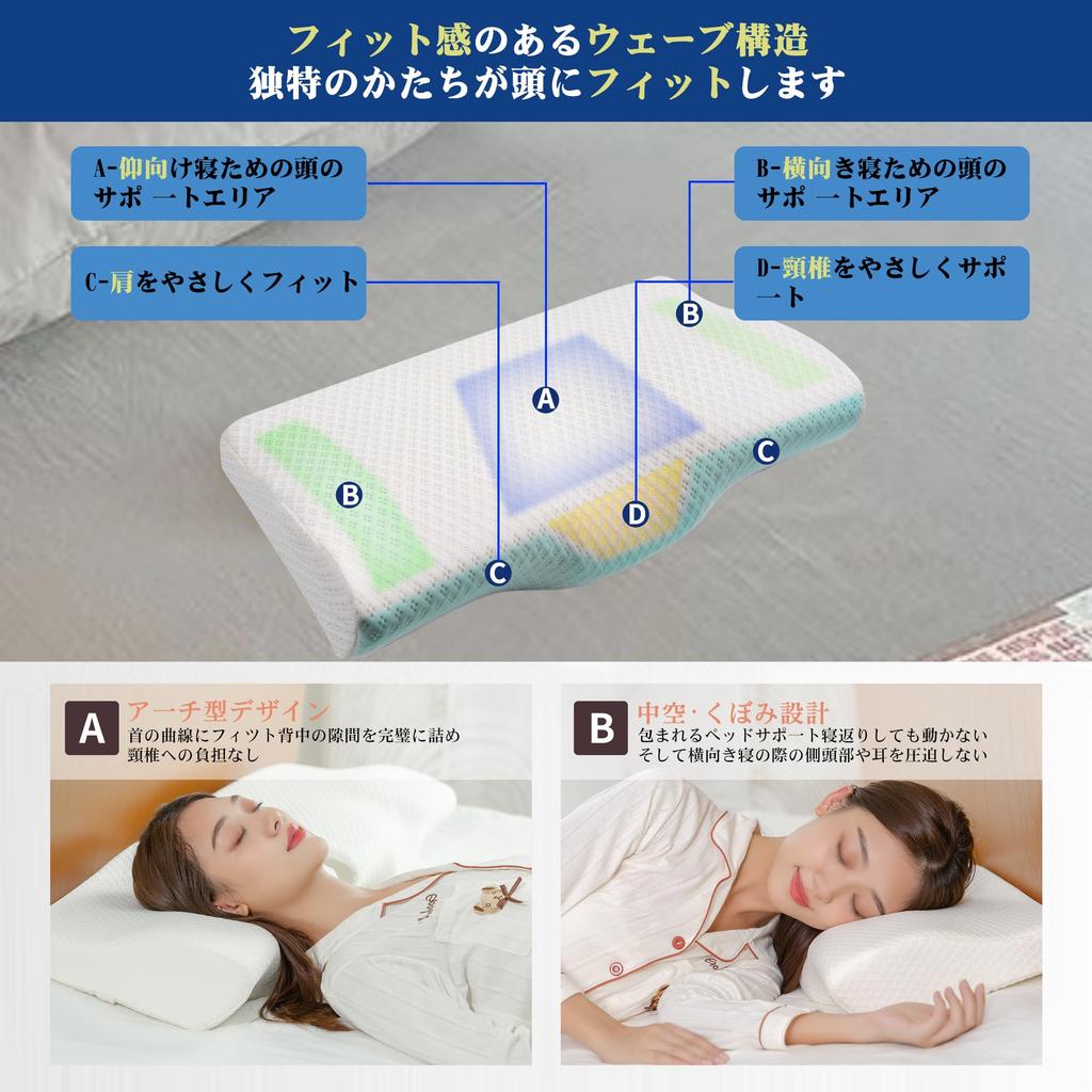 Sleepeach Memory Memory Foam Natural Support for and Shoulders Just Pillow, Foam, Pillow, Head, Neck, Pillow, Fit, Cover, Washable, 5030cm10-6cm