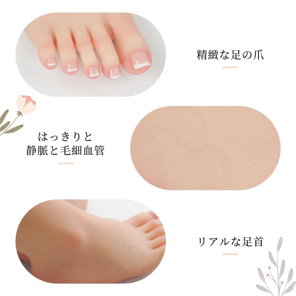 KUMIHO Foot Silicone Short Female Foot Foot Foot Foot DIY Nail Drawing Jewelry Nail Left Ivory White Model, Foot, Model, Mannequin, Torso,
