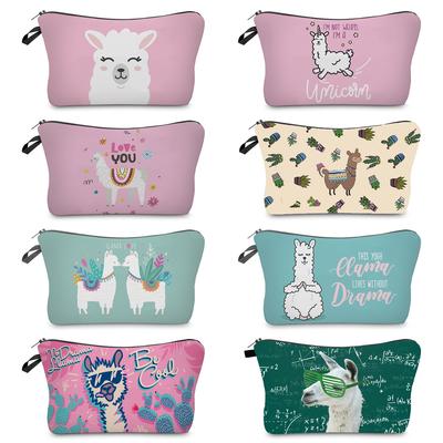 Women Alpaca Print Cosmetic Bag Toiletries Organize Travel Storage Case  6399