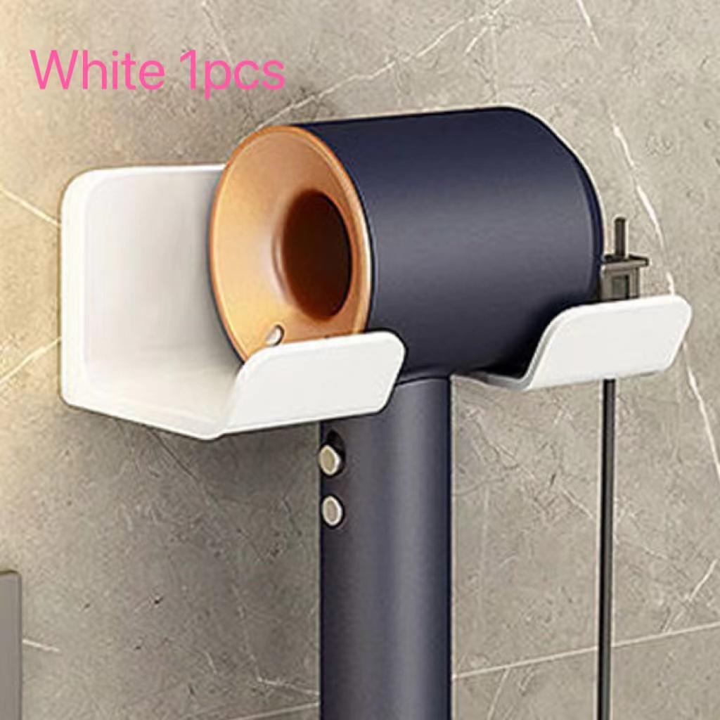 Wall Mounted Hair Dryer Holder Multi-Functional Bathroom Storage Rack Hair Tool Organizer Placement Shelf for Kitchen And Bath