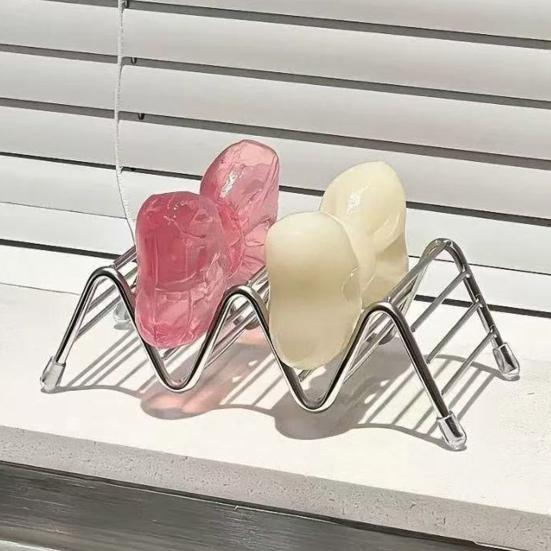 Soap Rack Nail-Free Adhesive Soap Tray with Drainage Holes Waterproof Soap Holder Bathroom Storage Organizer