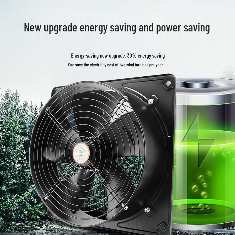 Square Outer Rotor Axial Flow Exhaust Fan - 220V/380V, Powerful Silent Low Noise Industrial Ventilator.