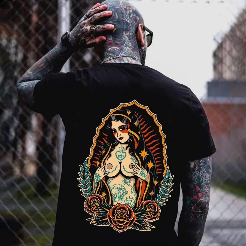 2024 LétoNeformální Pánské Tričko Vzor Tričko Pánské Volné Rychleschnoucí Materiál Grafický Fallow Hipster High Street Krátký Rukáv