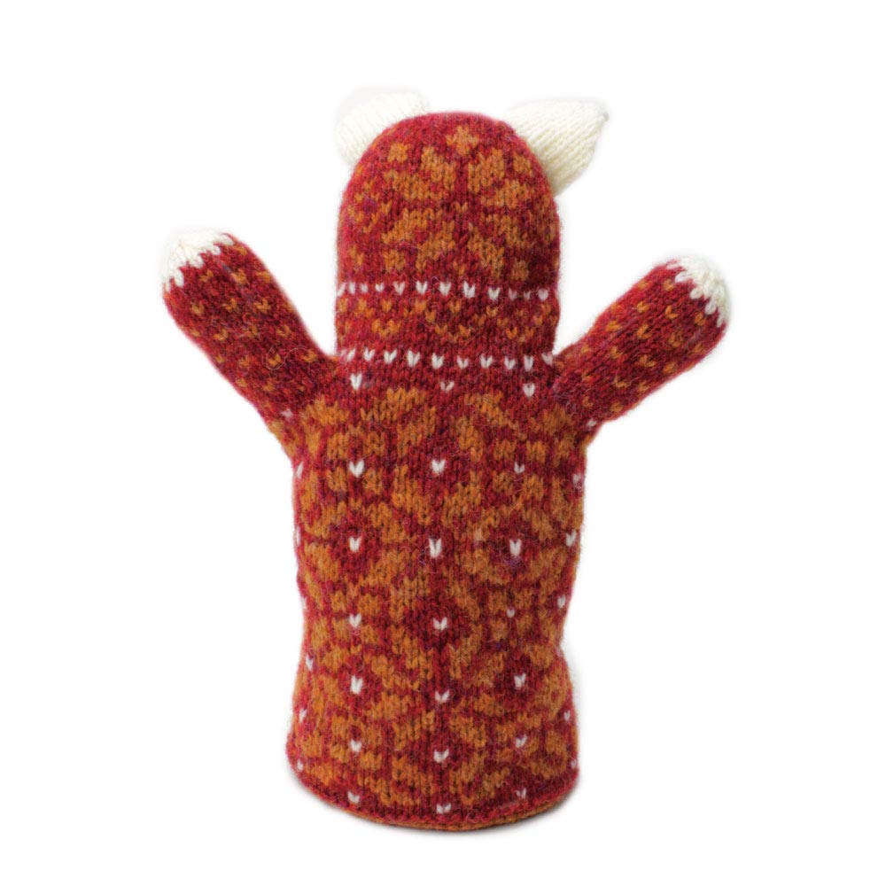 White-eared fox puppet knitting kit / Traditional Estonian knitted doll from "Anu & Anu's Animal Knits"