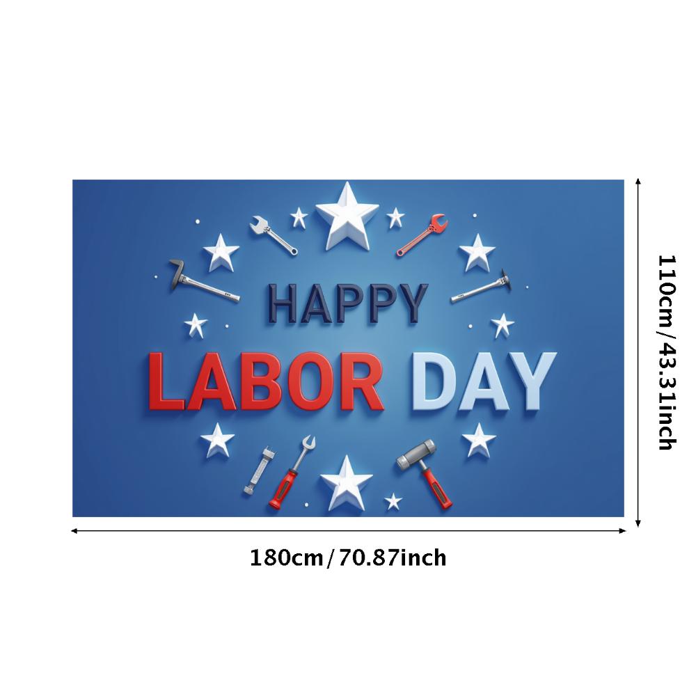 Occasion Banner Lightweight Labor Day Banner Wrench Graphic Special Event Decor for Office Decoration Community Event